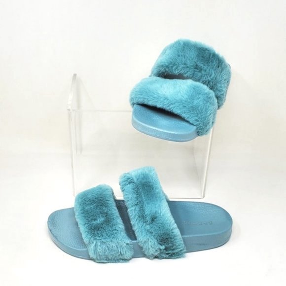 LAST PAIR🌺BAMBOO Faux Fur Slippers Sandals - Picture 5 of 6